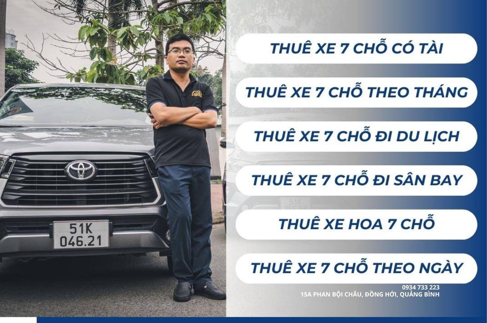 Đa dạng loại hình cho thuê xe 7 chỗ