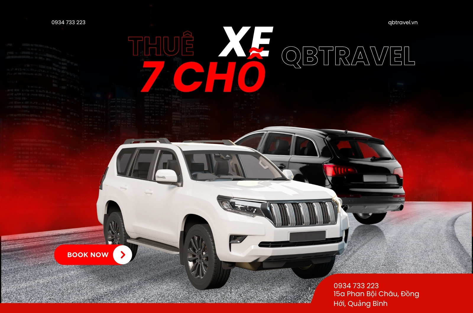 Dịch vụ cho thuê xe 7 chỗ Quảng Bình QBTravel